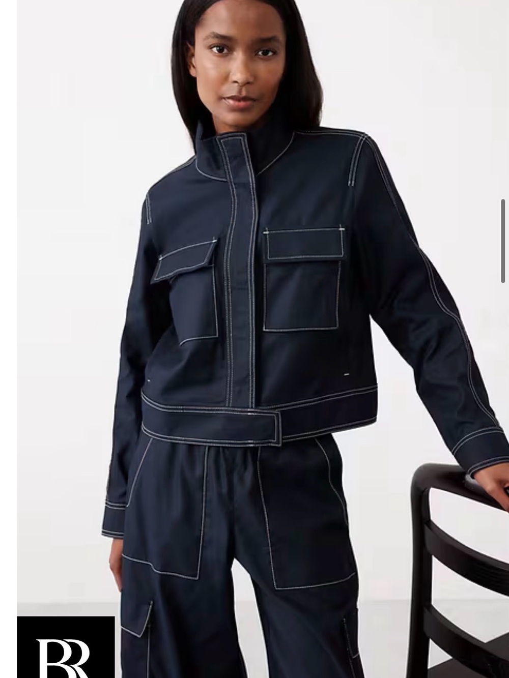 NWT_Banana Republic Navy Utility Jacket with Contrast Stitching SET(top&pants)